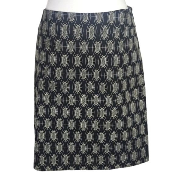 Ann Taylor Loft Geometric Design Black & White Straight Career Skirt Size 12 - Picture 2 of 6